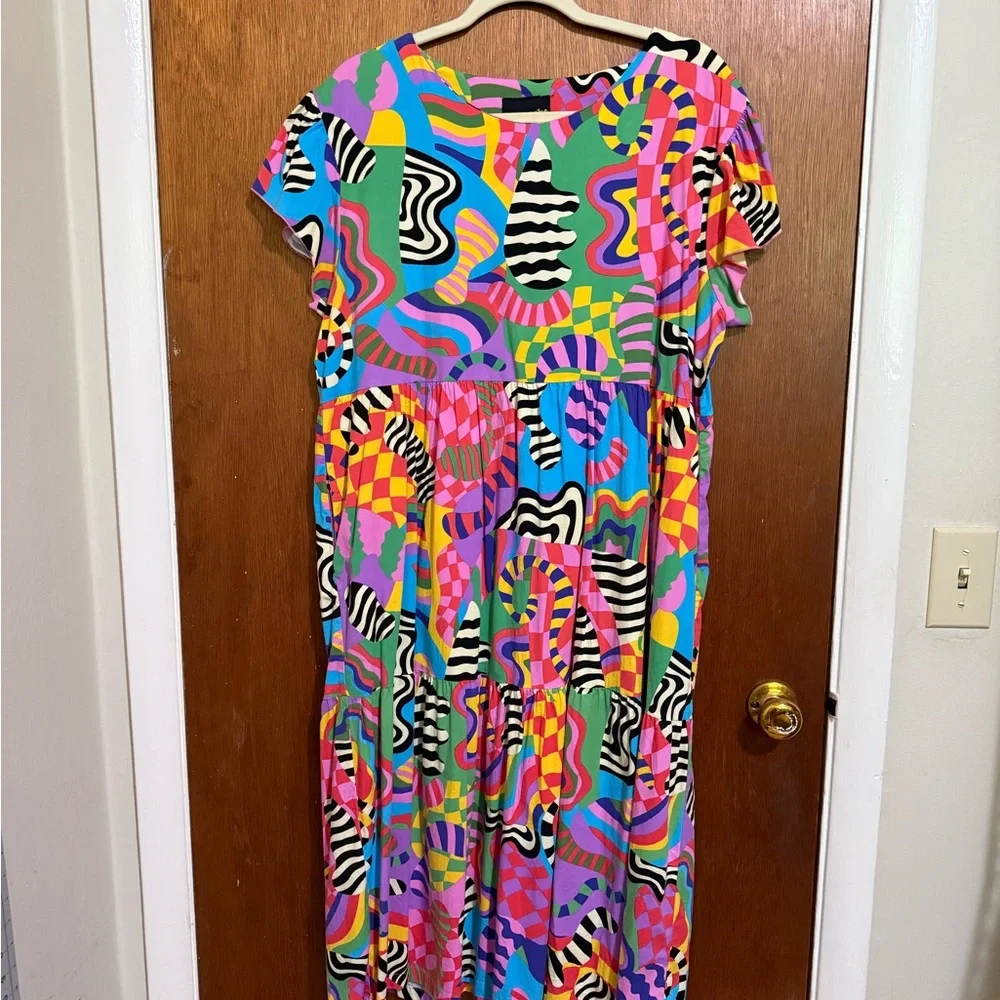 Nooworks Frida Dress Party Time Print Size XL EUC - Picture 2 of 6